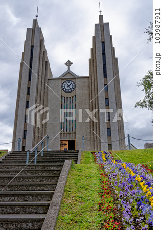 The Akureyrarkirkja Lutheran Church in Akureyri, Iceland 103987911