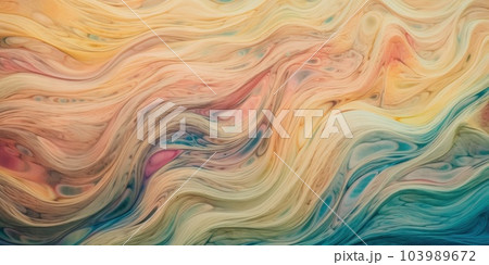 Colorful watercolor wavy background. Hand painted texture. Sea grunge brush strokes pattern. AI Generative 103989672