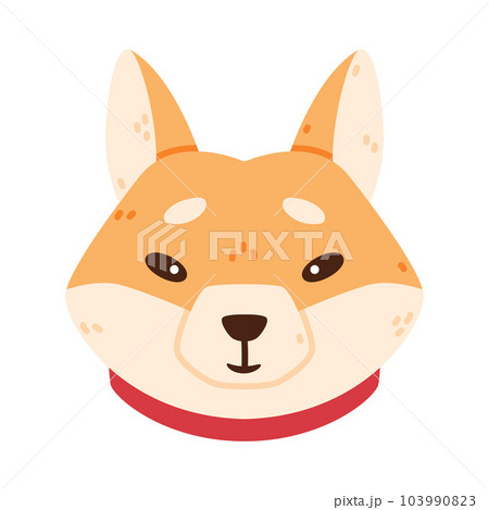Akita Inu Dog and Domestic Animal or Pet Head Vector Illustration Akita Inu Dog and Domestic Animal or Pet Head Vector Illustration 103990823