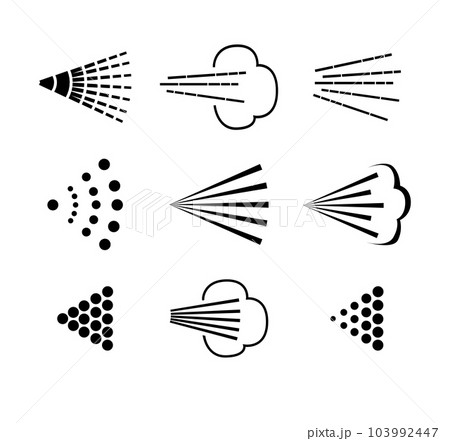 Aerosol spray vector icon of water or air sprayer nozzle for paint or deodorant spray. 103992447