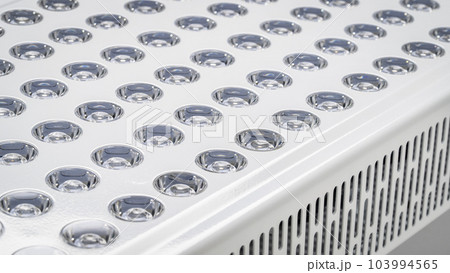 detail of red light therapy panel for skin health, pain relief, recovery and muscle performance and inflammation reduction, lights off 103994565