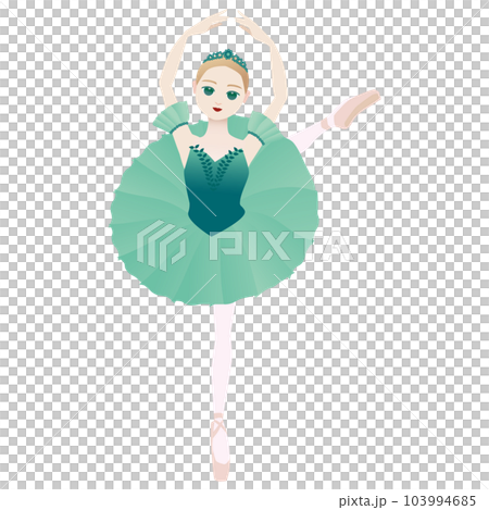 舞者的插圖_芭蕾舞劇《唐吉訶德》中的芭蕾舞演員在跳舞森林女王的形象 103994685