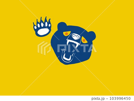 クマ出没注意 シルエット イラスト クマ出没注意 シルエット イラスト 103996450