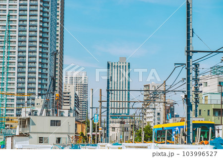 東京再開発 環状5号線地下トンネル工事が進む都電雑司ヶ谷駅周辺 2023.06　フィルム調 103996527