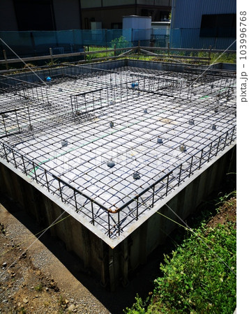 住宅のべた基礎施工状況 住宅のべた基礎施工状況 103996768