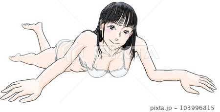 床に水着で寝そべる女の子37 床に水着で寝そべる女の子37 103996815
