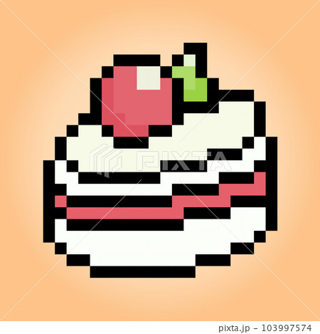 8 Bit Pixel Piece Cake On Stock Illustration 2109117215