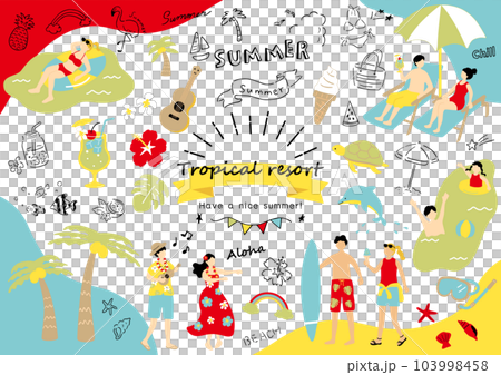 享受熱帶國家的人們 103998458