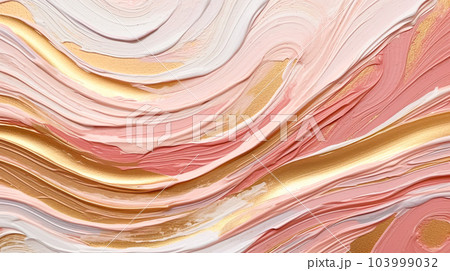 ローズゴールドと金のウェーブ背景「AI生成画像」 103999032