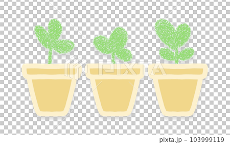 simple flowerpot and green plant simple flowerpot and green plant 103999119