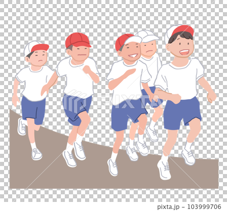 複数で走る子どものイラスト素材 複数で走る子どものイラスト素材 103999706