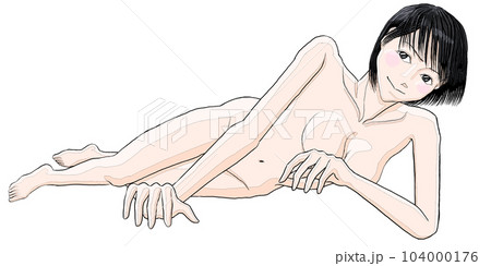 床にはだかで寝そべる女の子41 104000176