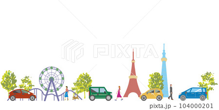街　都心　東京の街並みのイラスト 104000201