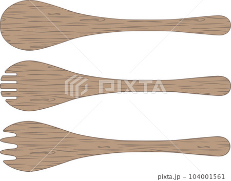 木製サラダサーバーセットのイラスト 104001561