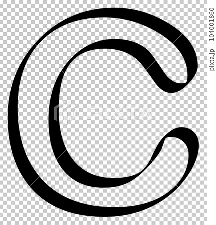 Modern uppercase letter C alphabet character isolated on transparent background. Classic lettering minimal fashion design. 104001860