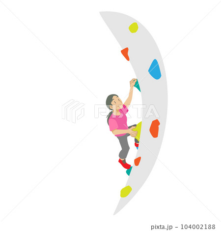 ボルダリングを楽しむ女性 104002188