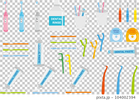 與牙科保健相關的插圖（預防蛀牙、口腔保健） 104002394