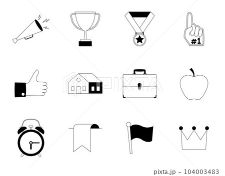 Miscellaneous Elements. Thin Line Icon Set 104003483