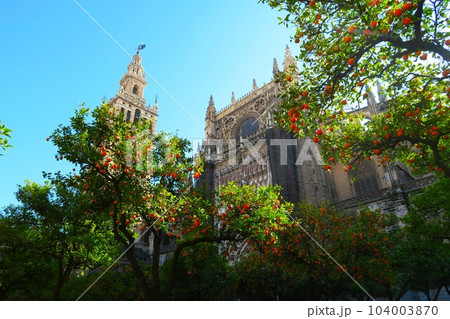 モスク跡地の建てられたセビリヤ大聖堂のヒラルダの塔 モスク跡地の建てられたセビリヤ大聖堂のヒラルダの塔 104003870