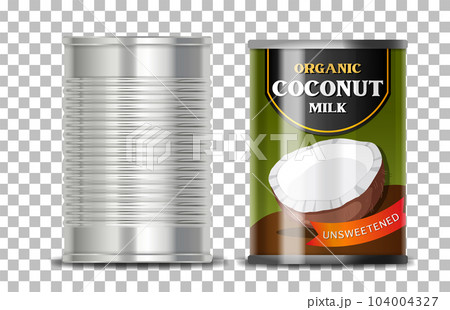 Organic coconut milk on grid background 104004327