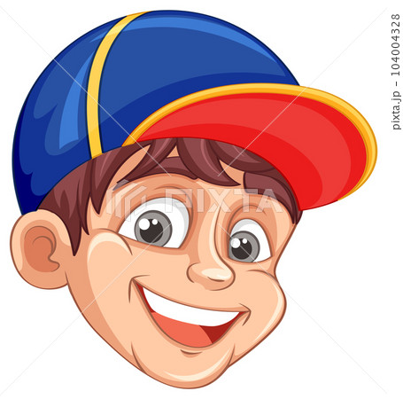 Cheerful Boy with Positive Expression Cartoon 104004328