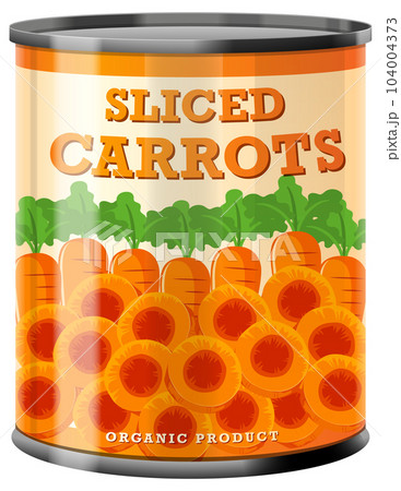 Sliced Carrots in Food Can Vector 104004373