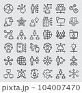 Vector line icons of Human network  104007470