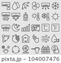 Line icons set for Air conditioner 104007476