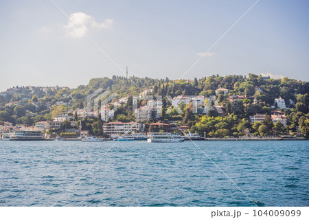 A panorama photo of Bosporus strait, Istanbul. Turkiye 104009099