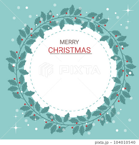 Beautiful Christmas card of holly branches bow 104010540