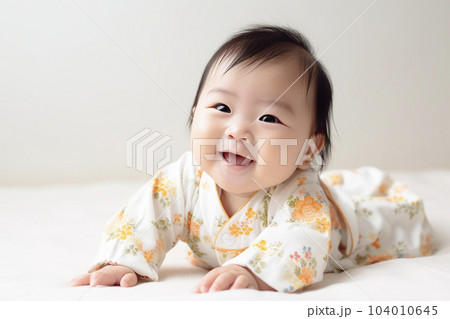 女の子の赤ちゃんのポートレート　AI生成画像　ジェネレーティブAI 104010645