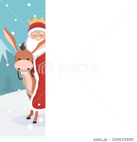 Christmas card of king wizard with white background to write Christmas card of king wizard with white background to write 104010890