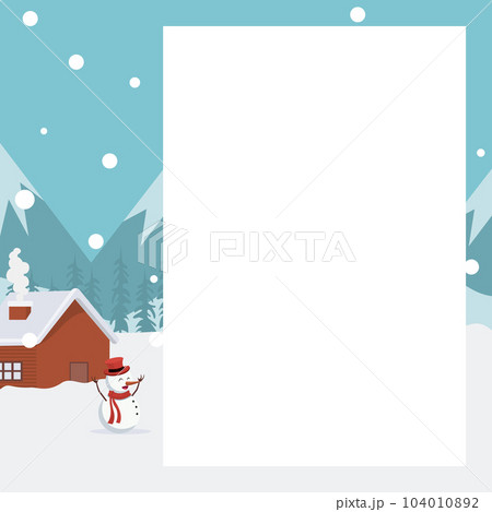 Christmas landscape card with white background to write 104010892