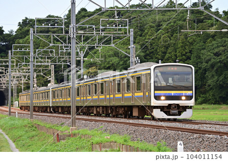 総武本線　佐倉ー物井　JR東日本　209系2100番台　C445編成（幕張） 104011154