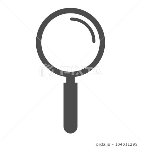 虫眼鏡のシンプルな線画のベクターアイコンイラスト 104011295