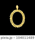 gold locket frame pendant with diamond isolated on black background 104011489