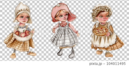 Watercolor hand drawn autumn girl gnome . Hand drawn illustration of autumn. Perfect for scrapbooking, kids design, wedding invitation, posters, greetings cards, party decoration. Watercolor hand drawn autumn girl gnome . Hand drawn illustration of autumn. Perfect for scrapbooking, kids design, wedding invitation, posters, greetings cards, party decoration. 104011495