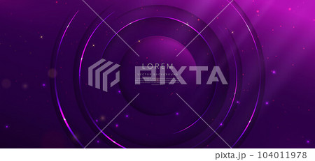 Abstract luxury glowing lines circle overlapping on dark purple background. Template premium award design. 104011978
