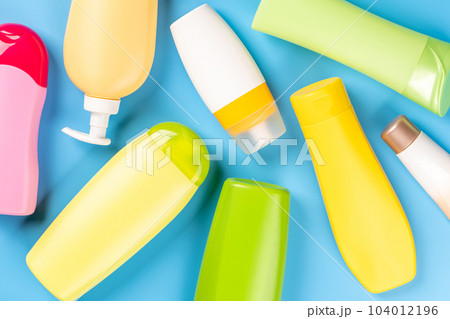 A vibrant collection of toiletry tubes A vibrant collection of toiletry tubes 104012196
