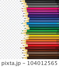 Color pencils set. 24 colored pencils. Vector illustration 104012565