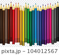 Color pencils set. 24 colored pencils. Vector illustration 104012567