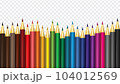 Color pencils set. 24 colored pencils. Vector illustration 104012569