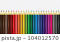 Color pencils set. 24 colored pencils. Vector illustration 104012570