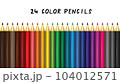 Color pencils set. 24 colored pencils. Vector illustration 104012571