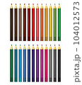Color pencils set. 24 colored pencils. Vector illustration 104012573