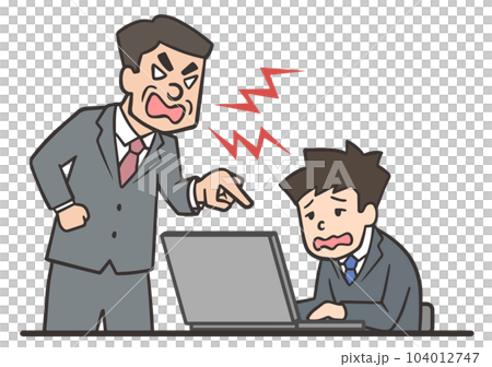 パワハラをして若い社員を追い詰める男性の上司 104012747