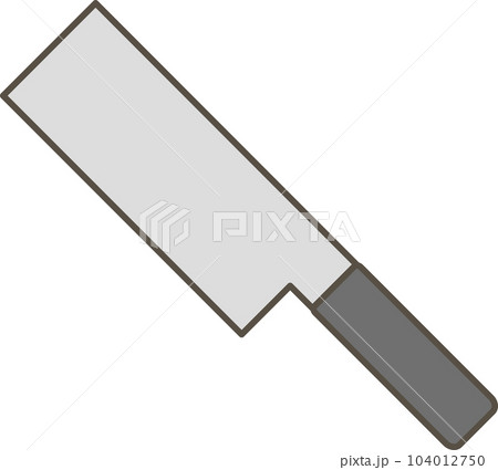 中華包丁・肉切り包丁のモノクロイラスト 104012750