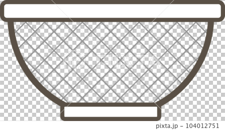A simple monochrome illustration of a strainer A simple monochrome illustration of a strainer 104012751