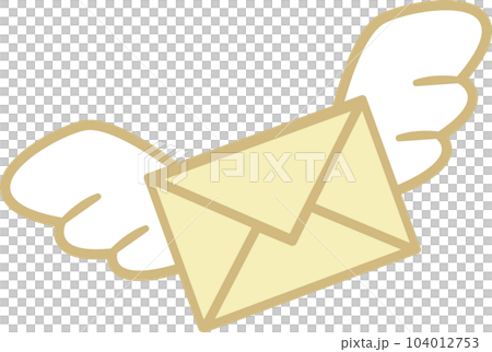 羽が生えた手紙のかわいいイラスト 104012753
