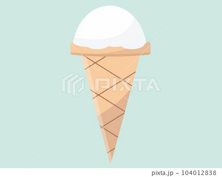 バニラアイスクリーム。ソフトクリーム。ミルク。ベクターイラスト 104012838